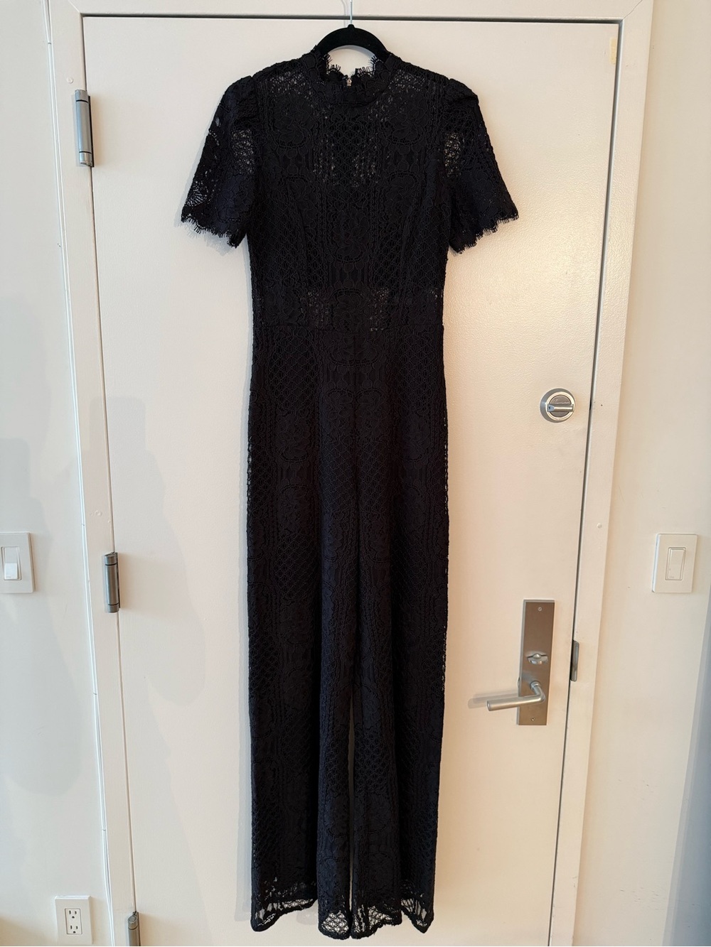 Alexis Black Lace Short-Sleeve Jumpsuit